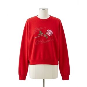 NEW Z SUPPLY first date sweatshirt in kiss me red